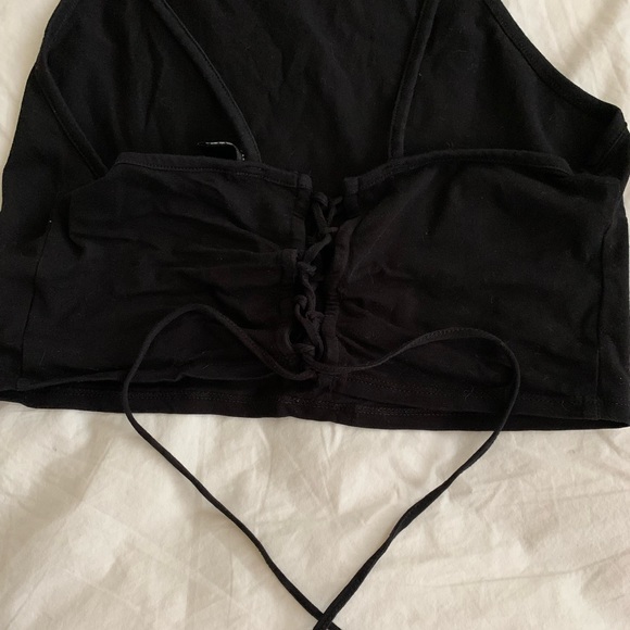 H&M Black Crop Top With Tie Up Back - Picture 3 of 3